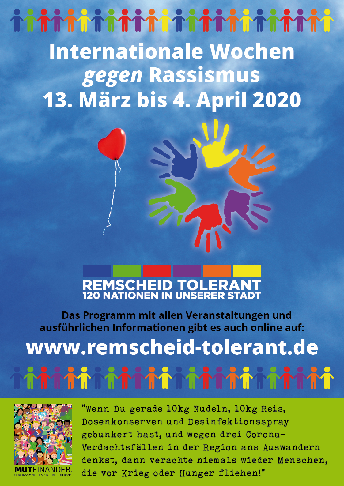 Internationale Wochen Gegen Rassismus 2020 – Remscheid Tolerant